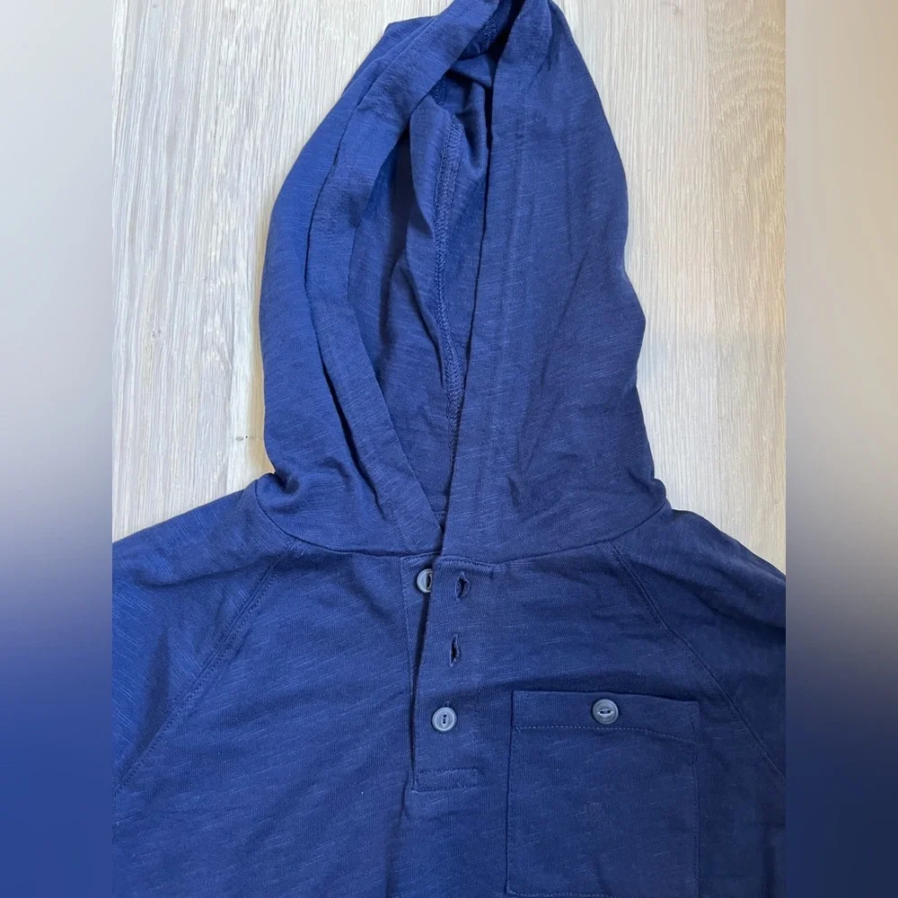 Old Navy Boys long sleeve hooded Henley Size L New